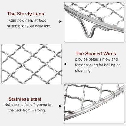 HARFINGTON Round Cooking Rack 15-inch Stainless Steel Cross Wire Barbecue Grill - Image 4