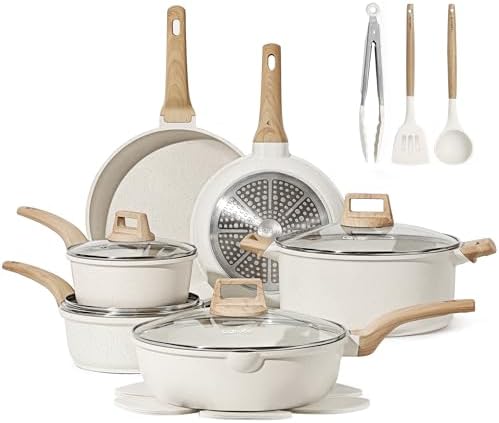CAROTE 16pcs Nonstick Cookware Sets, Pots and Pans Set by CAROTE