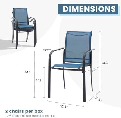 DIFY 2 PCS Patio Dining Chairs, Stackable Outdoor Chairs - Image 3