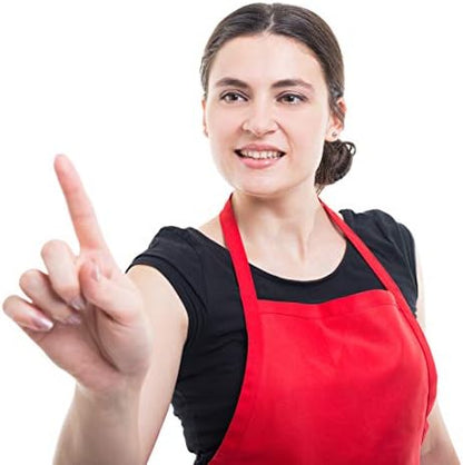 16 Pack Red Bib Plain Aprons Bulk - Image 6