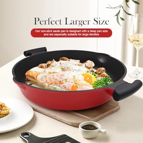 14 Inch Large Deep Frying Pan Skillet - Image 4