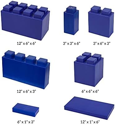 EverBlock 8’ x 10’ x 7’ L-Shaped Wall Kit with Accordion Door | 3’ x 7’ Doorway | Modular Building Blocks | Wall Display | Room Divider & Partition | Reusable | Indoor & Outdoor Use | Blue