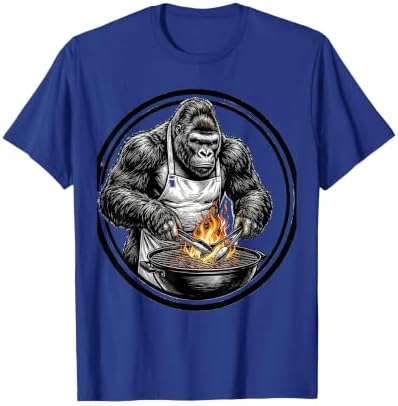 Gorilla Grill Master Apron BBQ Illustration T-Shirt by Mademark