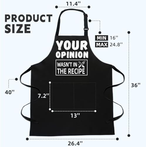 Bluegogo Funny Aprons for Men, BBQ Chef Apron Funny Gifts for Men Birthday - Image 5