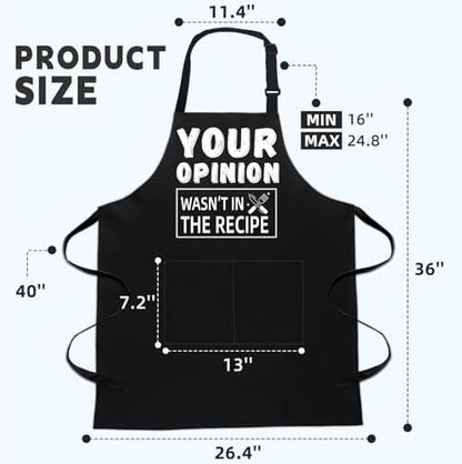 Bluegogo Funny Aprons for Men, BBQ Chef Apron Funny Gifts for Men Birthday - Image 5