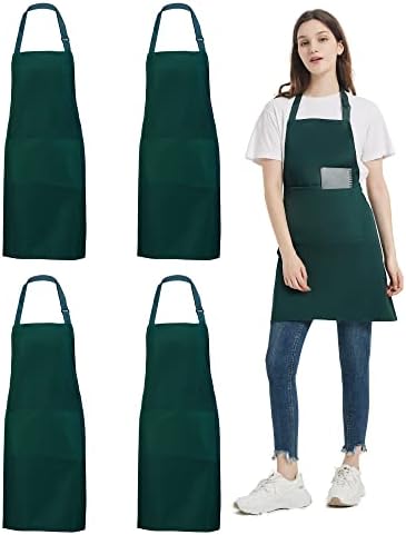 4 Packs Waterproof Cooking Chef Bib Aprons by loteaf
