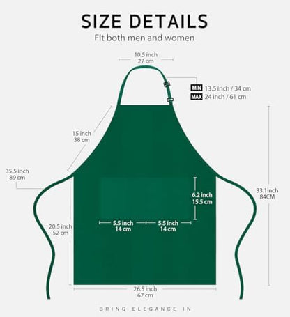 Syntus Apron for Men Women, Adjustable Cooking Kitchen Apron - Image 2