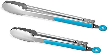 Premium 304 Stainless Steel Tongs Set – 12" Grill Tongs & 9" Cooking Tongs by ALLWIN-HOUSEWARE