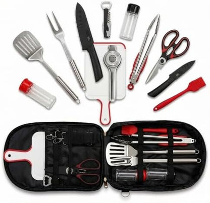 12 Pcs Camping Cooking Utensil Set, Camp Kitchen Set by LEEKEWAY