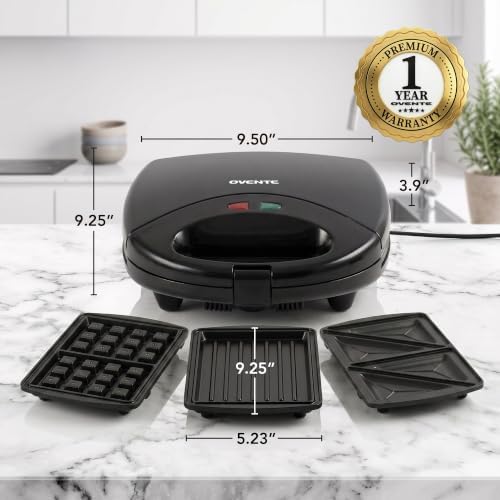 OVENTE Electric Sandwich, Panini and Waffle Maker Set - Image 5