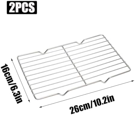 2 Pcs Rectangle Roasting Rack 6.3" x 10.2" Stainless Steel - Image 2