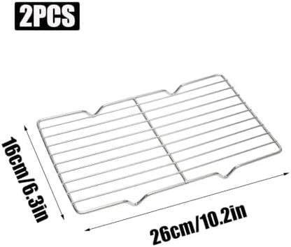 2 Pcs Rectangle Roasting Rack 6.3" x 10.2" Stainless Steel - Image 2
