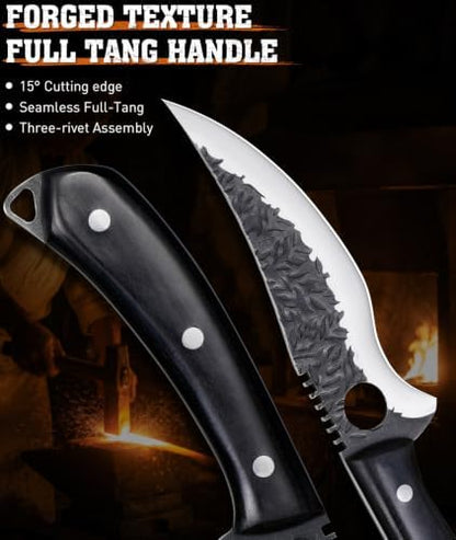 3PCS Boning and Fillet Knife Set, Forged Meat Trimming & Skinning Tools - Image 5