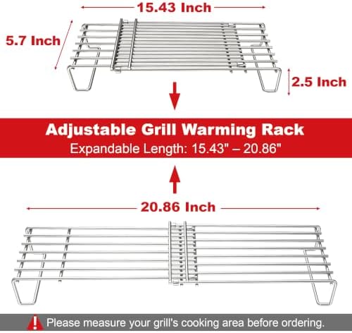 DELSbbq Universal Adjustable Grill Warming Rack - Image 2