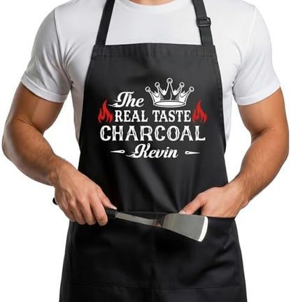 Custom Grill Master Aprons for Men, Mens Grilling Gifts for Fathers Day by KenzalCustomized