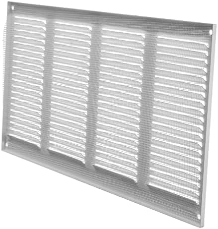 Repa Market 2-Pack Air Vent Cover 16x8 Inch (Outer Dimensions) White Galvanized Steel Louvered Grill Cover with Mesh Screen/Wall or Ceiling Vent/HVAC Register for Indoor and Outdoor Ventilation