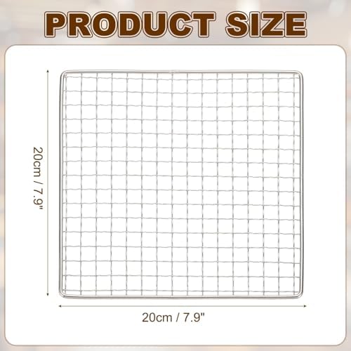 uxcell Cooling Racks, 7.9" x 7.9" Stainless Steel Barbecue BBQ Grill Net Mesh - Image 2