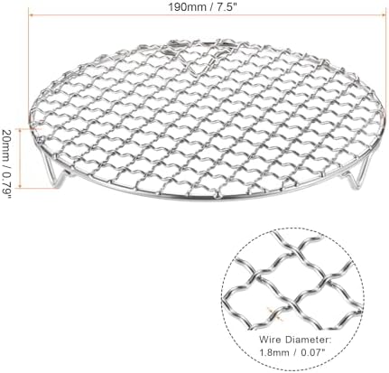 HARFINGTON 2pcs Round Cooking Rack 7.5-inch 201 Stainless Steel Cross Wire - Image 2