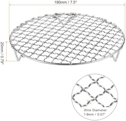 HARFINGTON 2pcs Round Cooking Rack 7.5-inch 201 Stainless Steel Cross Wire - Image 2