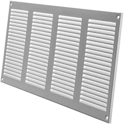 Repa Market 2-Pack Air Vent Cover 16x8 Inch (Outer Dimensions) White Galvanized Steel Louvered Grill Cover with Mesh Screen/Wall or Ceiling Vent/HVAC Register for Indoor and Outdoor Ventilation