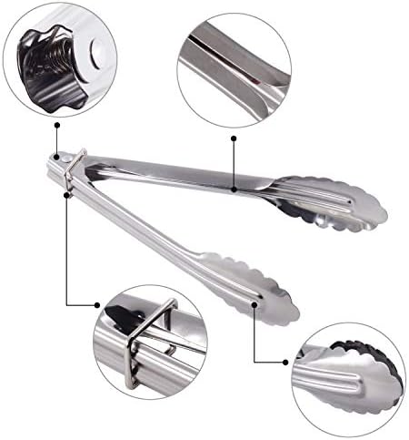 HINMAY Mini Stainless Steel Serving Tongs Small Tongs Set - Image 2