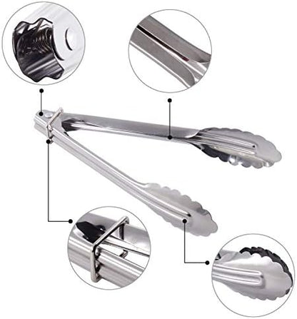 HINMAY Mini Stainless Steel Serving Tongs Small Tongs Set - Image 2