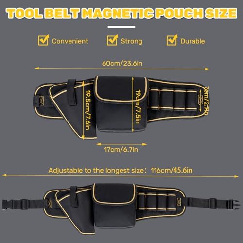 Tool Belt for Men – 7-Pocket Construction Electrician Tool Belt - Image 7