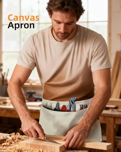 Canvas Work Waist Apron with 3 Pocket - Image 3