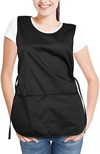 DALIX Cobbler Apron 2 Pockets Smock Regular 28.5" x 18.5" Black - Image 4