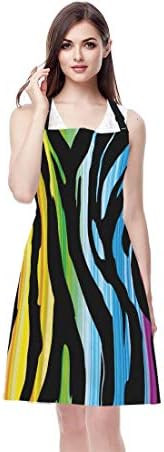EKOBLA Zebra Aprons Colorful Animal Pattern Abstract Art Curve Drawing Stripes - Image 2