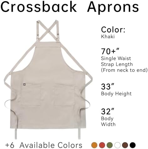 Cross Back Apron for Men Chef Pockets 4251JX - Image 6