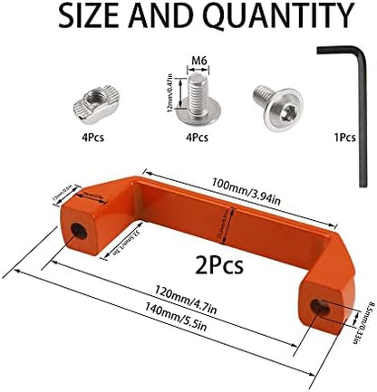 2Pcs Aluminium Alloy Rectangular Pull Handle - Image 2