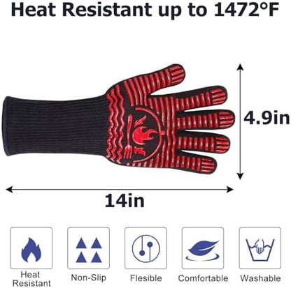BBQ Gloves, 1472°F Extreme Heat Resistant Grill Gloves, Non-Slip Food Grade - Image 5