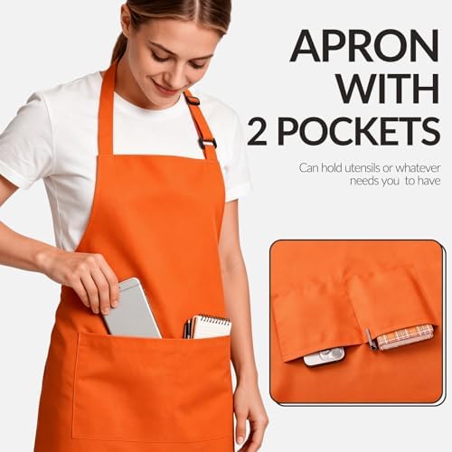 Large Chef Apron for Men and Women, Cooking Kitchen Aprons - Image 4