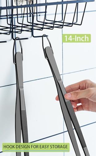 JETKONG 2 Pcs 14-Inch Food Tweezer Tongs Extra Long Stainless Steel Kitchen - Image 6