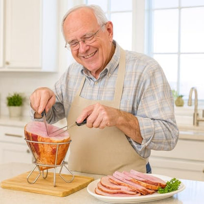 HIC Kitchen Roasting Wire Spiral Ham Roasting Rack, Chrome-Plated Steel - Image 3