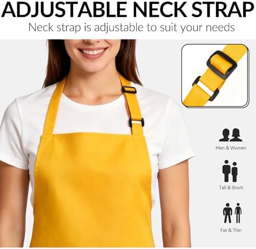 Large Chef Apron for Men and Women, Cooking Kitchen Aprons - Image 3