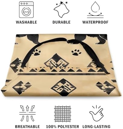 jejeloiu Western Aztec Apron for Women Men 26"x31" Southwestern Chef Cooking - Image 6