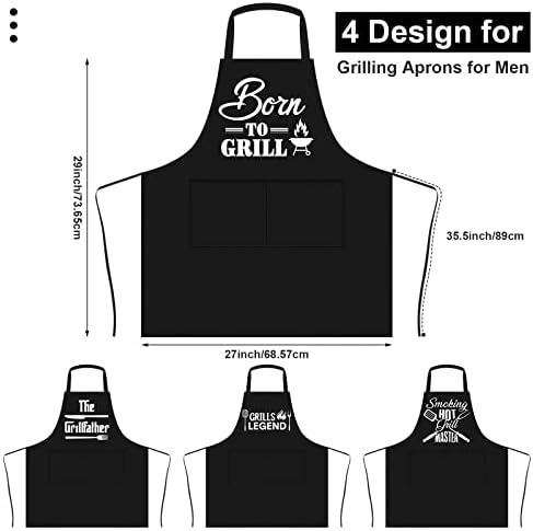Mepase 4 Pcs Funny Grilling Aprons - Image 3