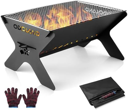 Odoland Camping Campfire Grill, Portable Folding Charcoal Grills by Odoland