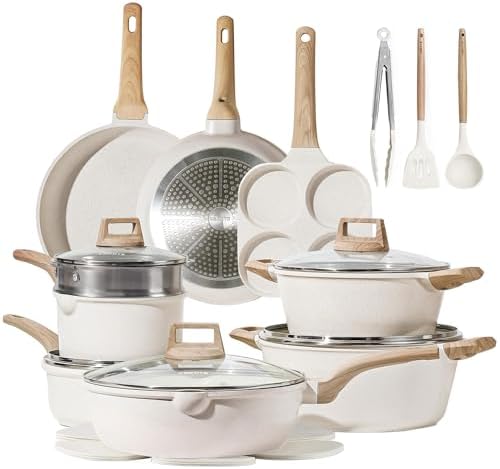 CAROTE 21pcs Pots and Pans Set, Nonstick Cookware Sets, by CAROTE