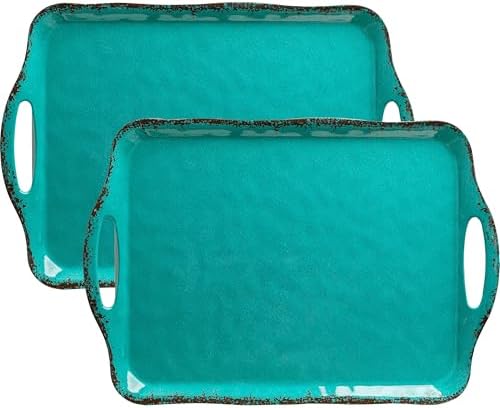 LEHAHA Large Farmhouse Melamine Serving Platters, Serving Tray by LEHAHA
