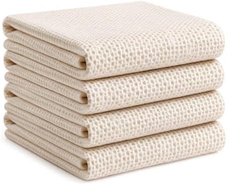 100% Cotton Waffle Weave Kitchen Dish Cloths, Ultra Soft Absorbent Quick Drying by FreeNook