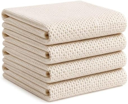 100% Cotton Waffle Weave Kitchen Dish Cloths, Ultra Soft Absorbent Quick Drying by FreeNook