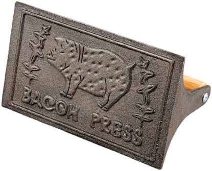 HIC Kitchen Bacon Press, Heavyweight Cast Iron, Rectangular - Image 2