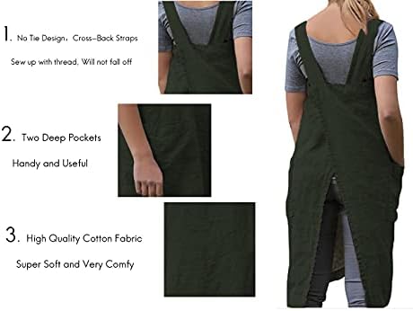 TBA Cotton Linen Apron Cross Back Apron - Image 4