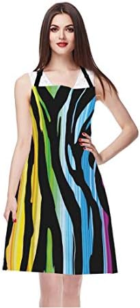 EKOBLA Zebra Aprons Colorful Animal Pattern Abstract Art Curve Drawing Stripes - Image 3