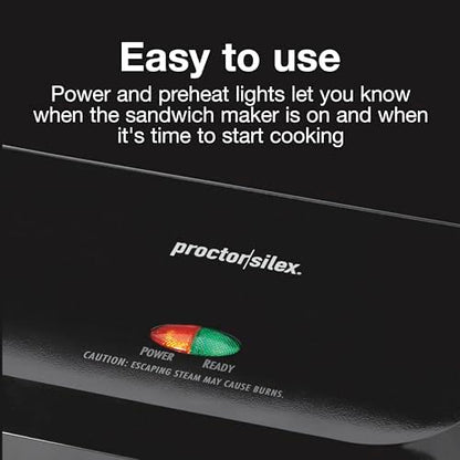 Proctor Silex Panini Press Sandwich Maker Grill & Electric Indoor Grill - Image 6