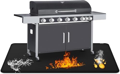 48x65 inch Grill Mat for Outdoor Grill, Double-Sided Fireproof Grill Pad by FIREWESS