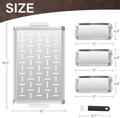 BBQ Vegetable Grill Basket Set, 4 Piece Stainless Steel Grill Pan Set - Image 2